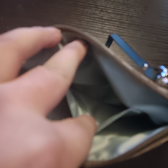 Coach Gray and Teal Wristlet Or Clutch - Picture 6 of 12